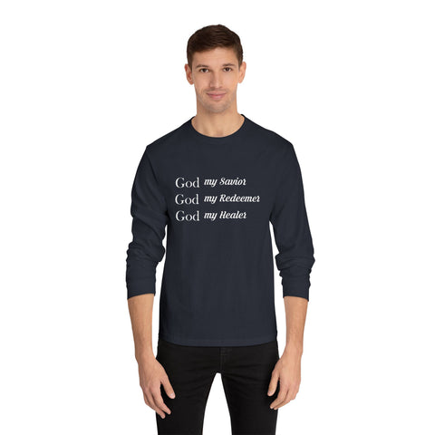 Women's "God My Savior, God My Redeemer,  God My Healer" Long Sleeve Tee