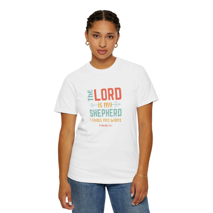 Women's Colorful 'The Lord Is My Shepherd I Shall Not Want' Short Sleeve Tee