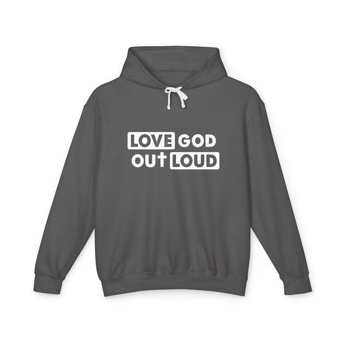 Men's "Love God Out Loud" Lightweight Hooded Sweatshirt