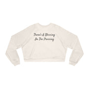 Women's 'There's A Blessing In The Pressing' Cropped Fleece Pullover
