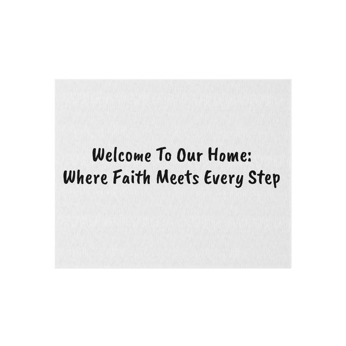 'Welcome To Our Home: Where Faith Meets Every Step' Outdoor Rug