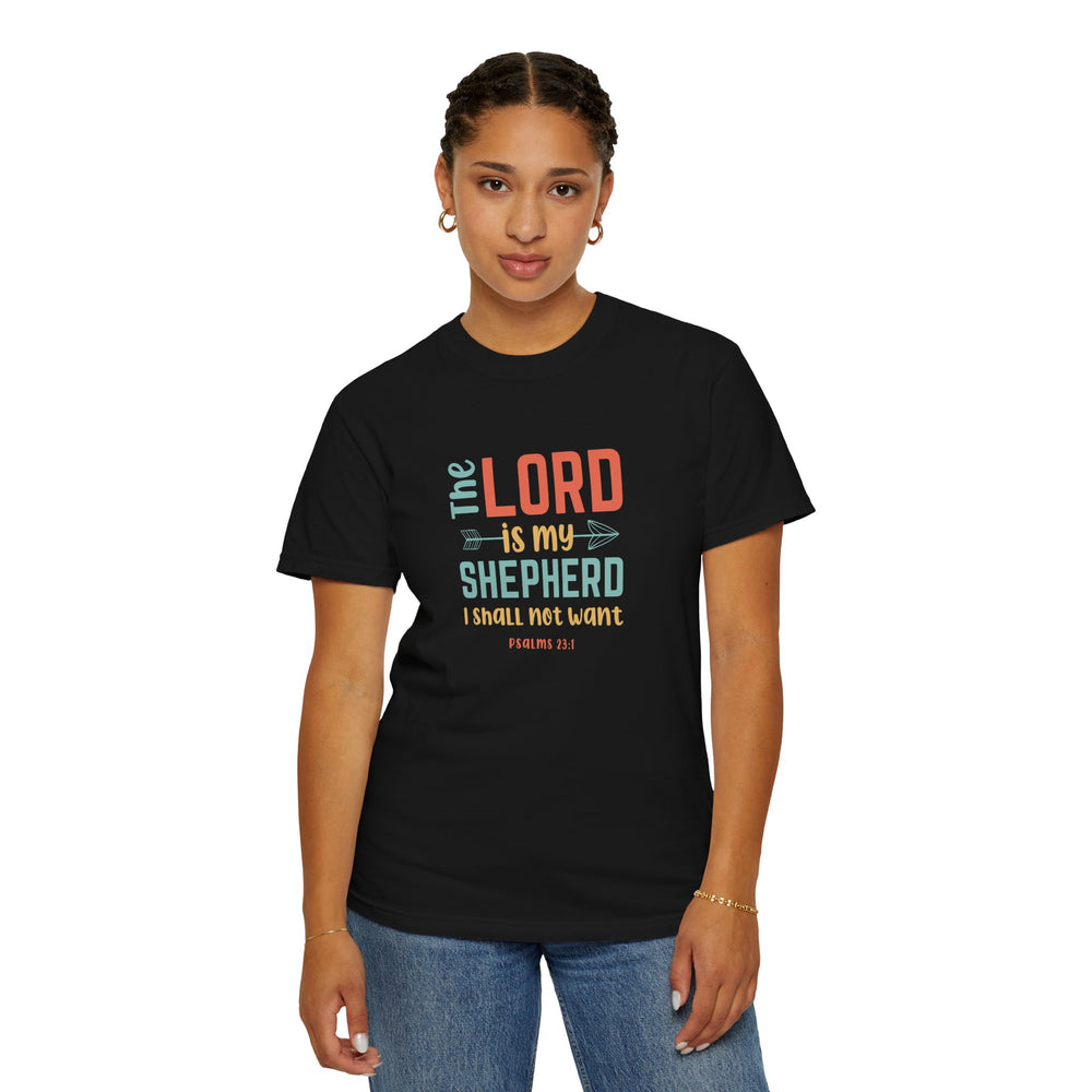 Women's Colorful 'The Lord Is My Shepherd I Shall Not Want' Short Sleeve Tee