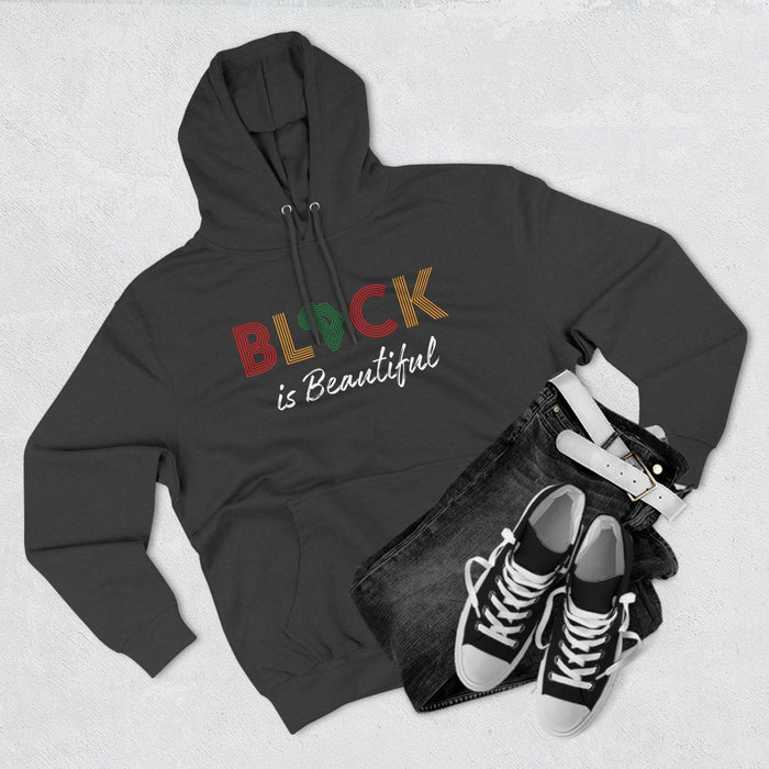 Women's 'Black is Beautiful' Three-Panel Fleece Hoodie