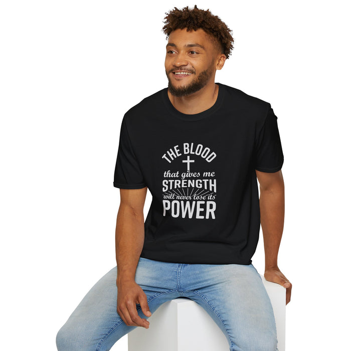 Men's "The Blood That Gives Me Strength It Will Never Lost Its Power" Short Sleeve Tee