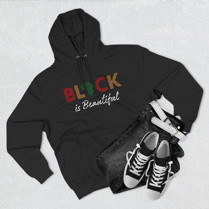 Women's 'Black is Beautiful' Three-Panel Fleece Hoodie