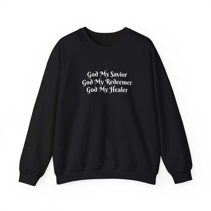 Women's 'God My Savior, God My Redeemer, God My Healer' Crewneck Sweatshirt