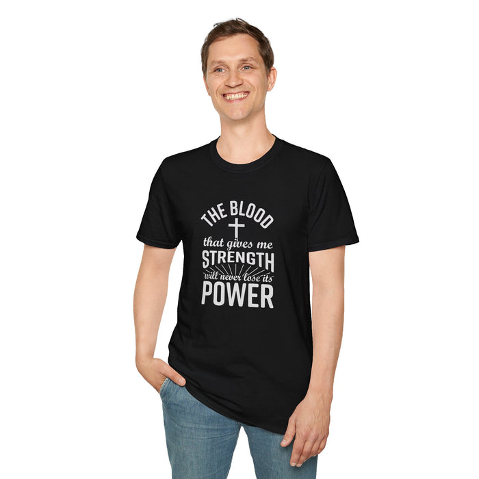 Men's "The Blood That Gives Me Strength It Will Never Lost Its Power" Short Sleeve Tee