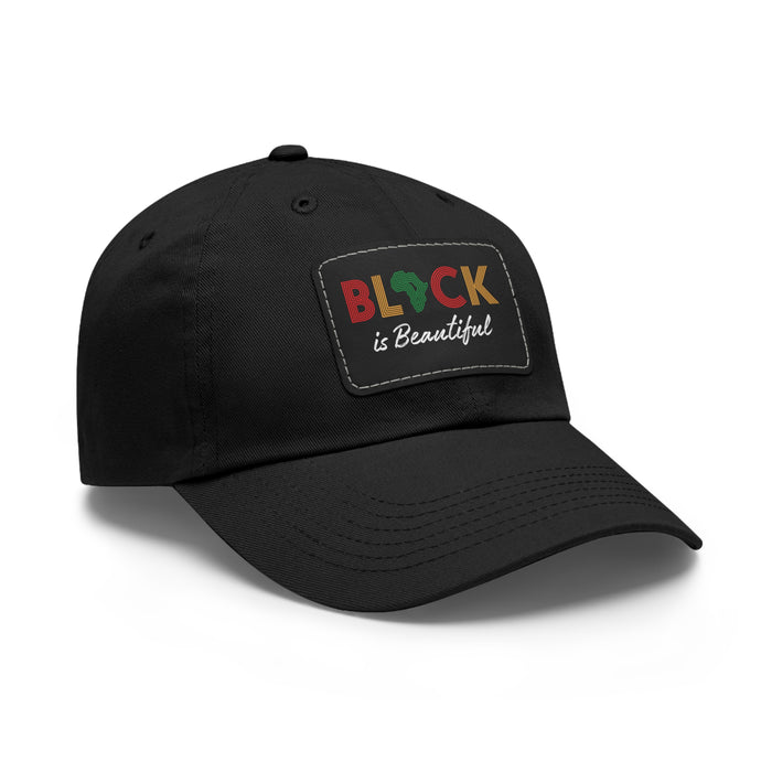 Women's 'Black is Beautiful' Casual Hat with Leather Patch