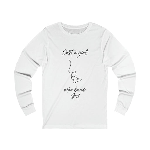 Women's 'Just A Girl Who Loves God' Jersey Long Sleeve Tee