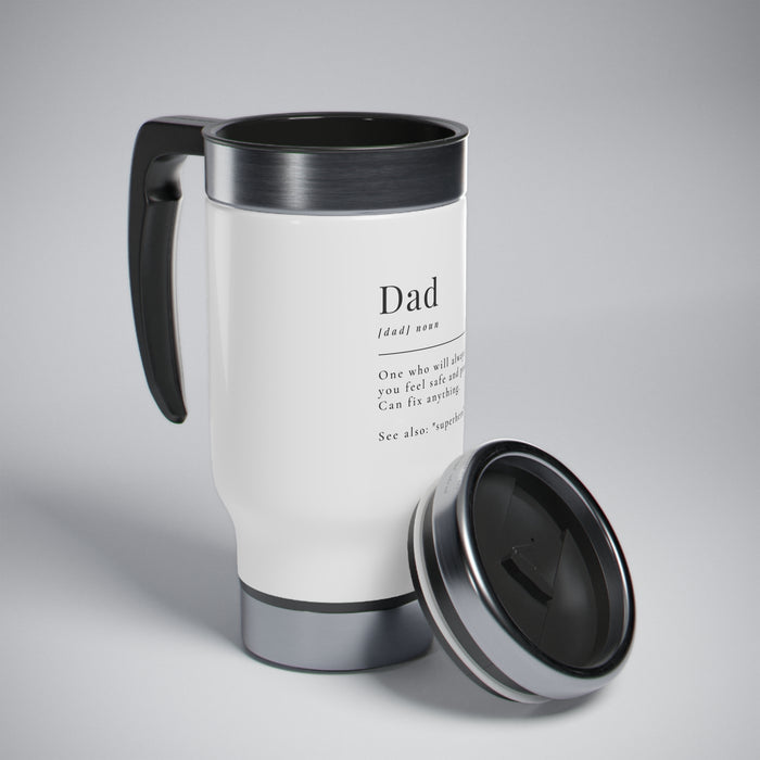 'Dad' Stainless Steel Travel Mug with Handle, 14oz