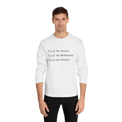 Women's "God My Savior, God My Redeemer,  God My Healer" Long Sleeve Tee