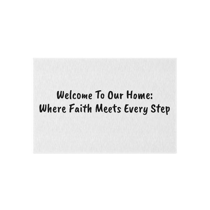 'Welcome To Our Home: Where Faith Meets Every Step' Outdoor Rug