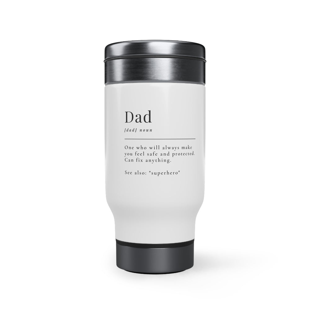 'Dad' Stainless Steel Travel Mug with Handle, 14oz