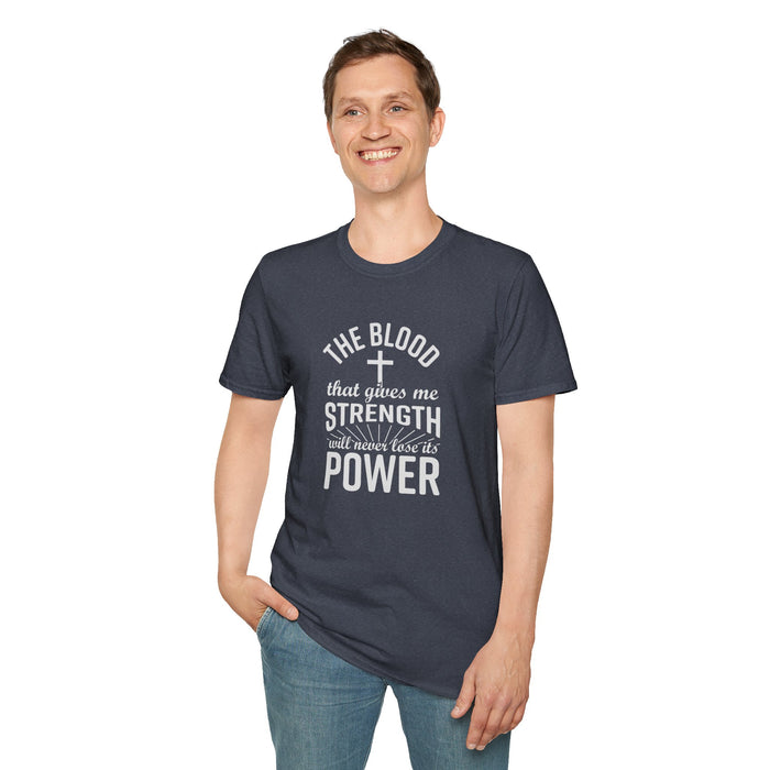 Men's "The Blood That Gives Me Strength It Will Never Lost Its Power" Short Sleeve Tee