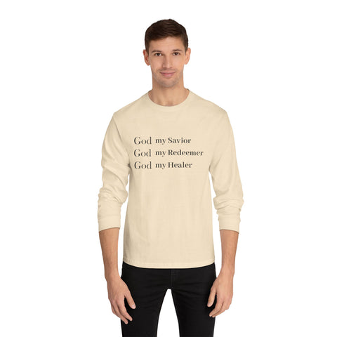 Women's "God My Savior, God My Redeemer,  God My Healer" Long Sleeve Tee
